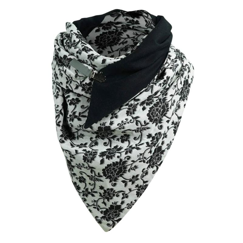 Scarves Design Fashion Winter Warm Women Cotton Printing Button Soft Wrap Casual Shawls Gift For Lady Outdoor Accessories
