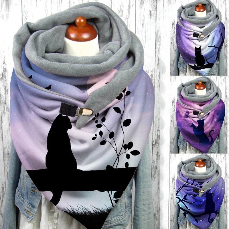 Scarves D High Quality And Fashion Women Winter Print Button Soft Wrap Casual Warm Shawls Comfortable Drop
