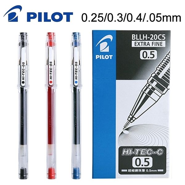 12pcs PILOT Gel Pen BLLH-20C3 - BLLH-20C4 - BLLH-20C5 Signature Gel Pen HI-TEC Refill Needle Tube Student Financial Office Use 210330