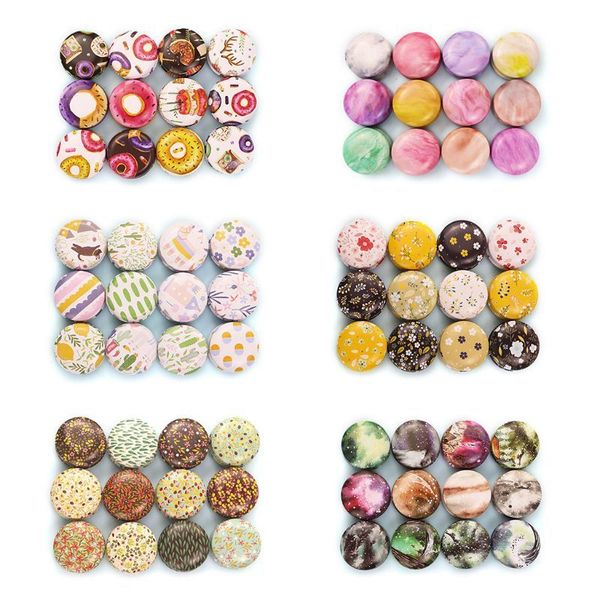 12pcs Mini Elegant Flower Tin Box DIY Candle Jar Balm Round Empty Case Portable Lipstick Spices Storage 210331