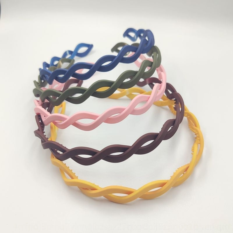 6FTa net red korean heads sweet sen girl cute frosted twist candy color headband hair ornament hair band headdresscandy headdress girl