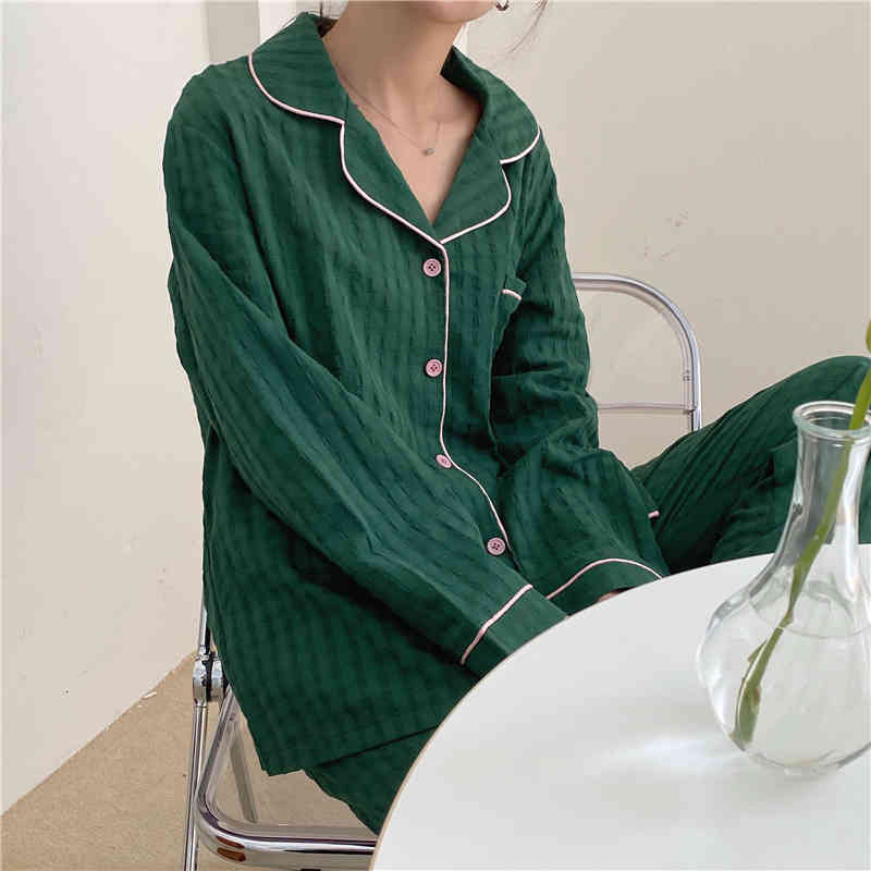 sleepwear Soft Women Pajamas Set Fashion High Quality Sleepwear Loose Long Sleeve Autumn Tops Pants Cardigan Homewear