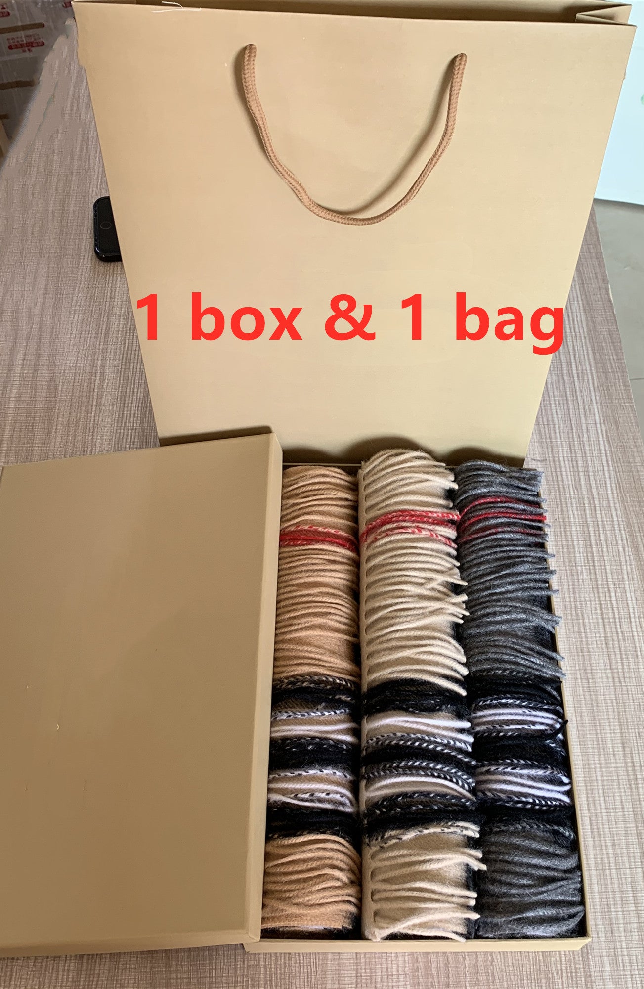With Gift Box & Paper Bag 2020 Winter Ladies Scarfs High End 100% Cashmere Scarf For Women and Men Large Classic Check Shawls Scarves