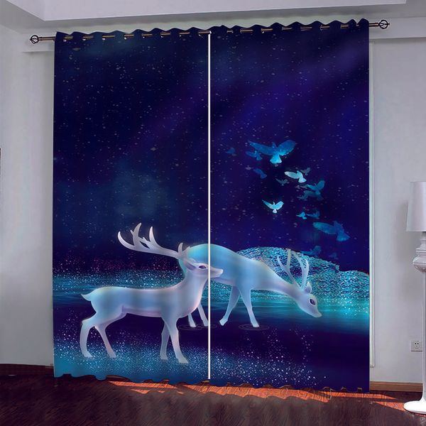 Creative 3D Curtain animal Photo Printing Drapes For Living Room Bedroom Blackout Window Door Kitchen Curtains