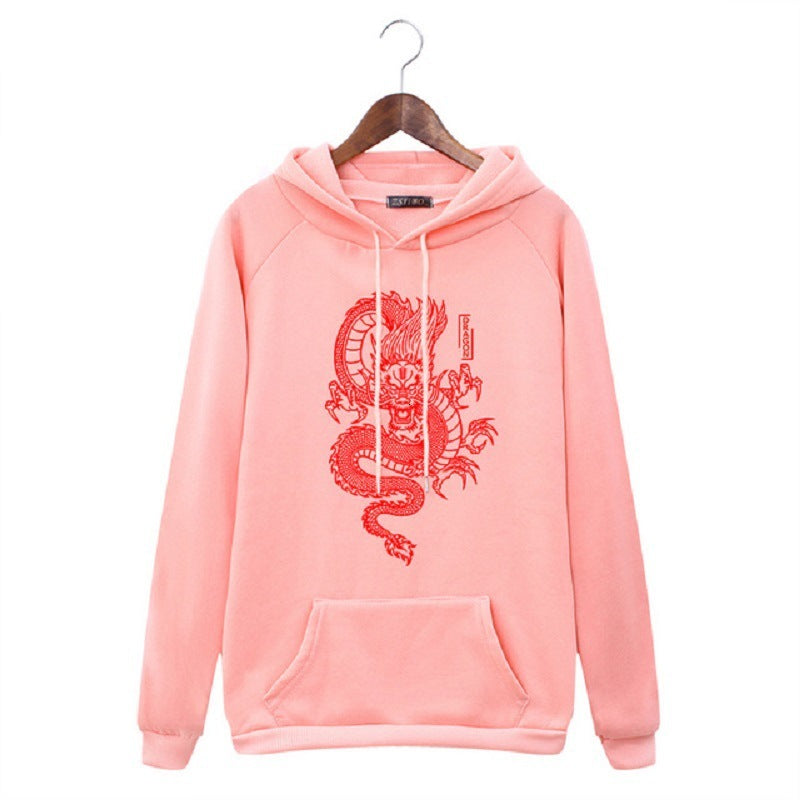 sweater Winter Streetwear Tops Women Hoodie Ulzzang Harajuku Kawaii Vigtage Chinese Dragon Print Sweatshirts Casual Womens Hoody