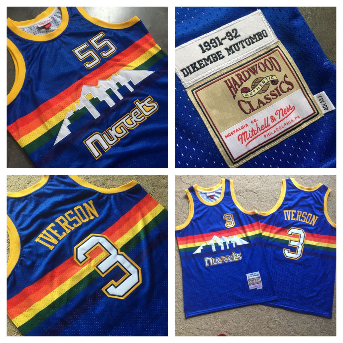 Retro Men Basketball Jerseys&#13;Philadelphiay&#13;76ersy&#13;Allen 3 Iverson 55 Dikembe Mutombo Mitchell & Ness Hardwoods Classics Swingman 01