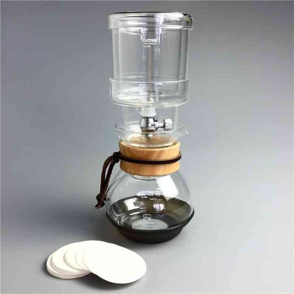 400ml Iced Coffee Maker Glass Ice Drip Coffee Pot Percolator Set v60 Ice Coffee Dripper Glass Filters Cold Brew Espresso Machine 210408