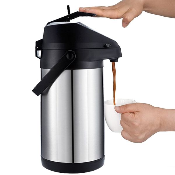 Airpot Hot & Cold Drink Dispenser, Coffee Dispenser, Stainless Steel Thermos Urn 210408