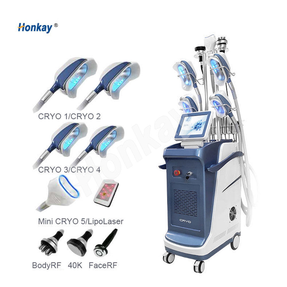 5 handles -16degree cool tech body sculpting freeze Buttocks fat machine with lipolaser cavitation rf equipment