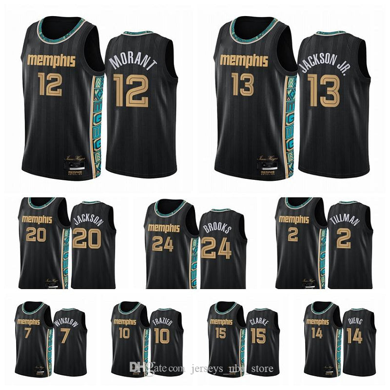 2021&#13;Memphis&#13;Grizzlies&#13;Men Ja Morant Jaren Jackson Jr. Dillon Brooks Swingman City Basketball Jersey Black New Uniform