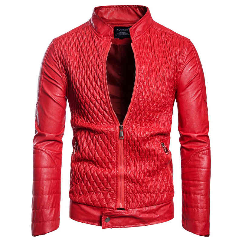 Men&#039;s Jackets Europe-US size Men Europe and America Classic Motorcycle Leather Design PU Biker Jacket Male Outerwear