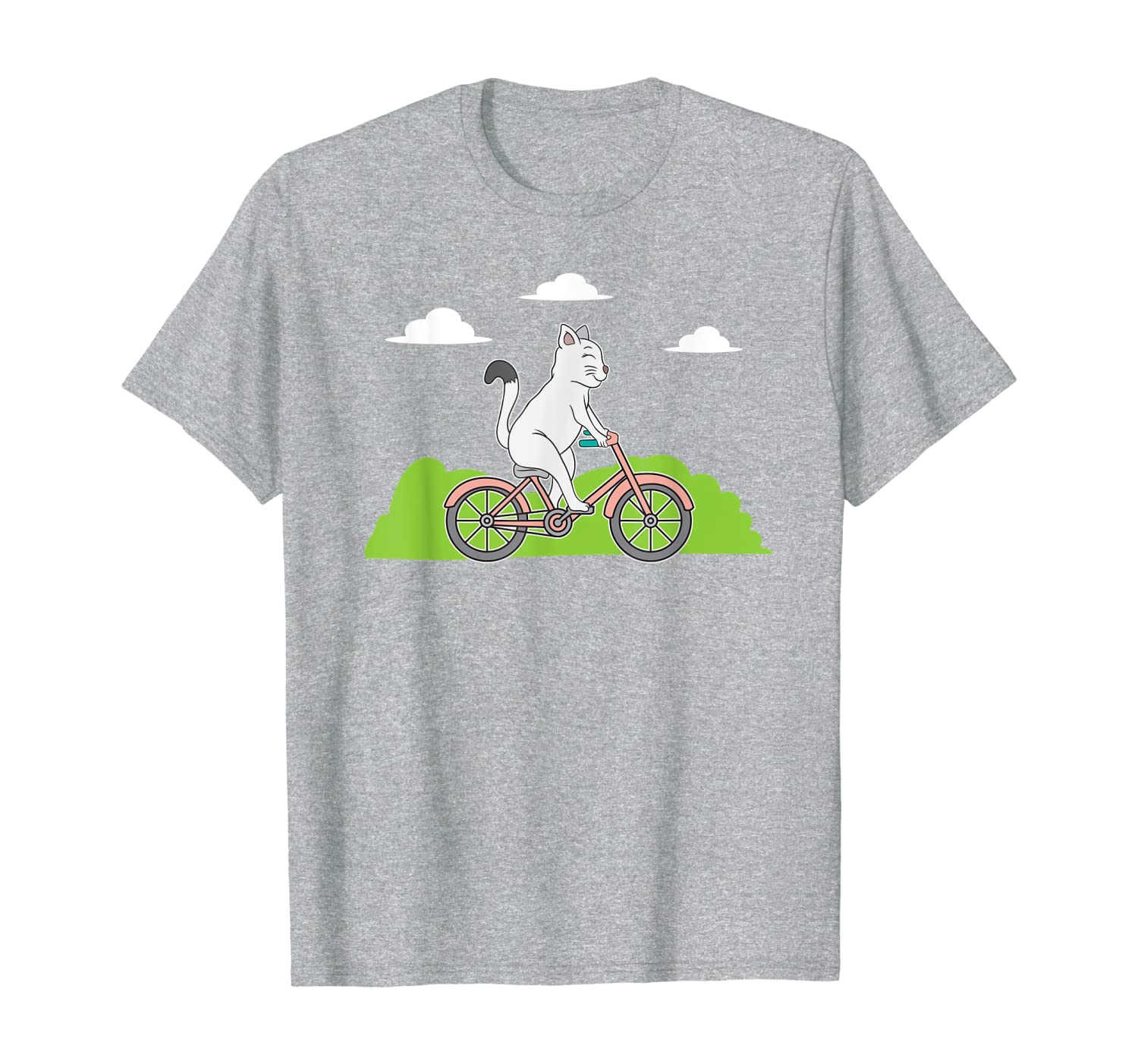 Cute Cat Riding A Bike Funny Bicycle Gift Design T-Shirt