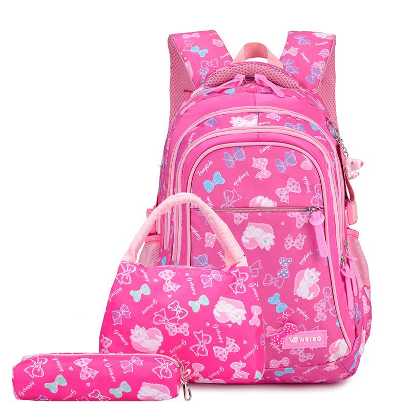 School Bags Waterproof Children Kids Printing Backpacks Set Schoolbag For Girls Princess Mochila Infantil