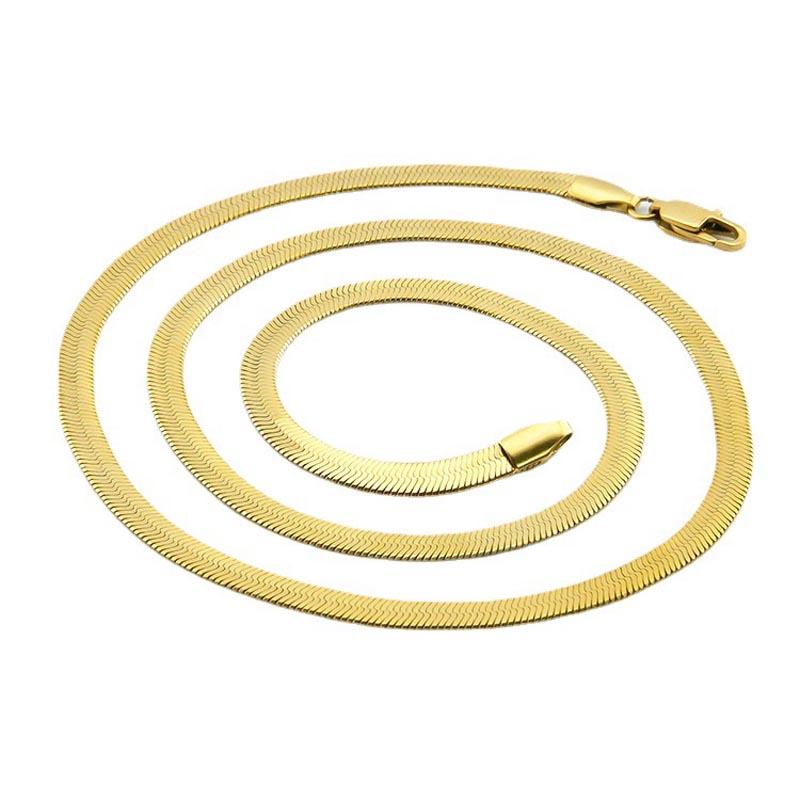 Chokers 316L Stainless Steel Herringbone Chains Necklace Hip Hop Bling T-show Fish Snake Men Fishbone Rapper NightClub DJ Jewelry