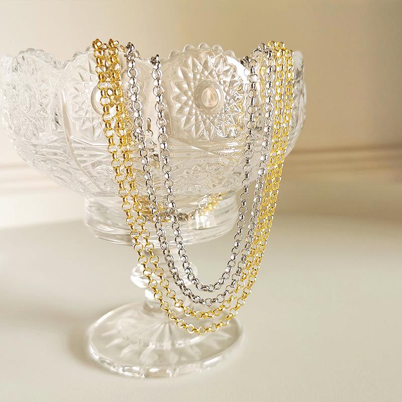 Chains Amaiyllis S925 Sterling Silver OT Buckle Choker Necklace Hip Hop Basic Clavicle Chain For Women Jewelry