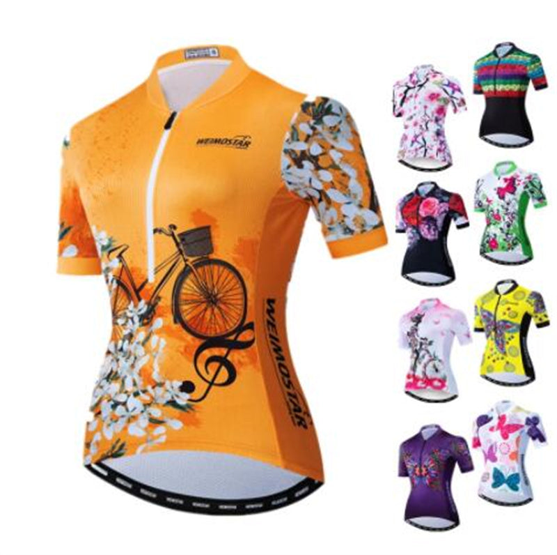 2021 Women Cycling Jerseys Short Sleeve MTB Bike Jersey Breathable Bicycle Shirt Pro Team Wear Clothes Camisa Ciclismo
