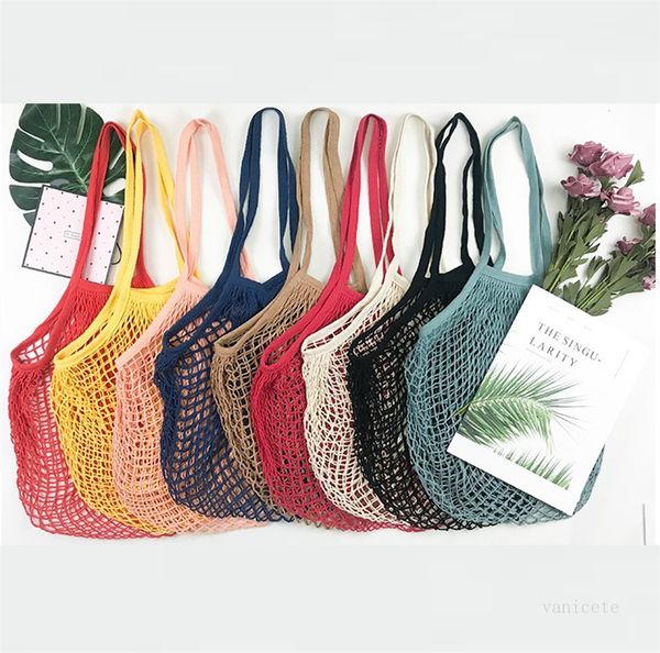 Home Storage Bags Shoppings Grocery Bag Reusable Shopper Tote Fishing Net Large Size Mesh Nets Woven Cotton Portable Shopping BagsOrganizati