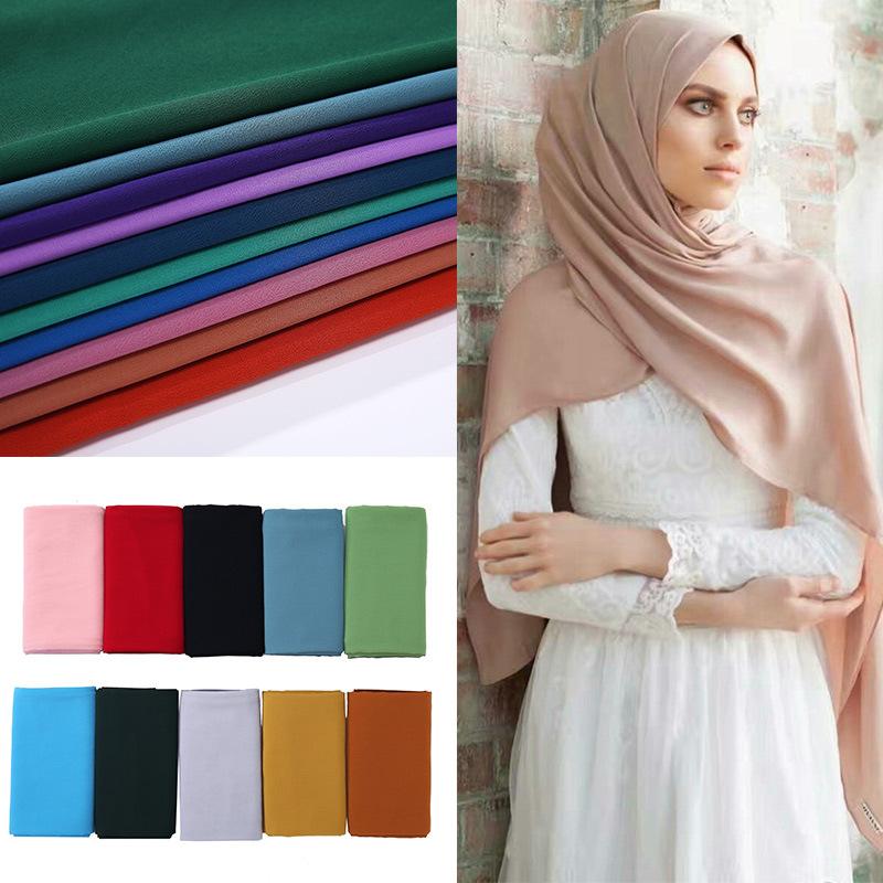 Scarves JTVOVO 2021 Muslim Summer Bubble Chiffon Hijab Elegant And Breathable Thin Veil For Women Wrap Head Scarf Shawl Turban Islam