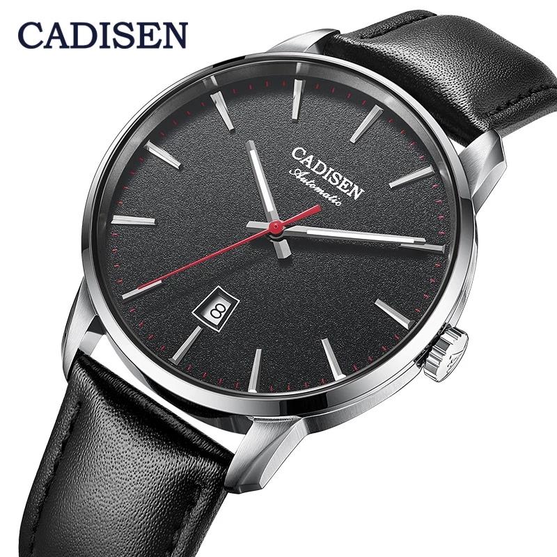 Wristwatches CADISEN Design Men&#039;s Mechanical Watches Sapphire Mirror NH35A Automatic Wristwatch Waterproof Leather Men Clock