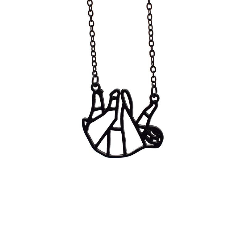Pendant Necklaces 4 Colors Origami Sloth Necklace Cute Metal Women Men Jewellery