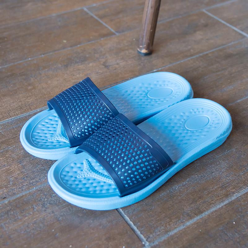 Slippers Men Summer Non-slip Bathroom Shoes Lightweight Youth Beach Walking Sandals Blue Seaside Water Casual
