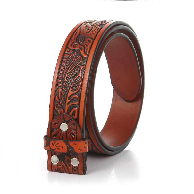 Belts KDG Western Denim Men&#039;s Leather Personality Embossed Phoenix Belt Youth Fashion Trend Replacement