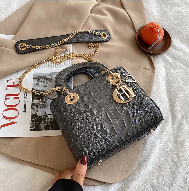 Factory wholesale women shoulder bags elegant atmosphere crocodile handbag personalized trend embossed chain bag summer candy-colored womens handbag
