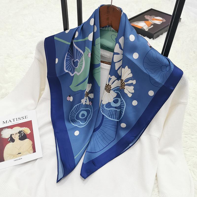 Scarves Ladies 10 Color Square Digital Printing Women Elegant Satin Large Silk Scarf Shawl 70*70cm Winter Neck Head