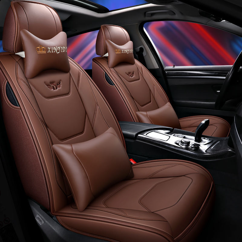 Autocovers Universal Car Accessories Seat Covers For Sedan Super High Quality Leather Adjuatable Five Seats Fashion Design Full Set Cover SUV
