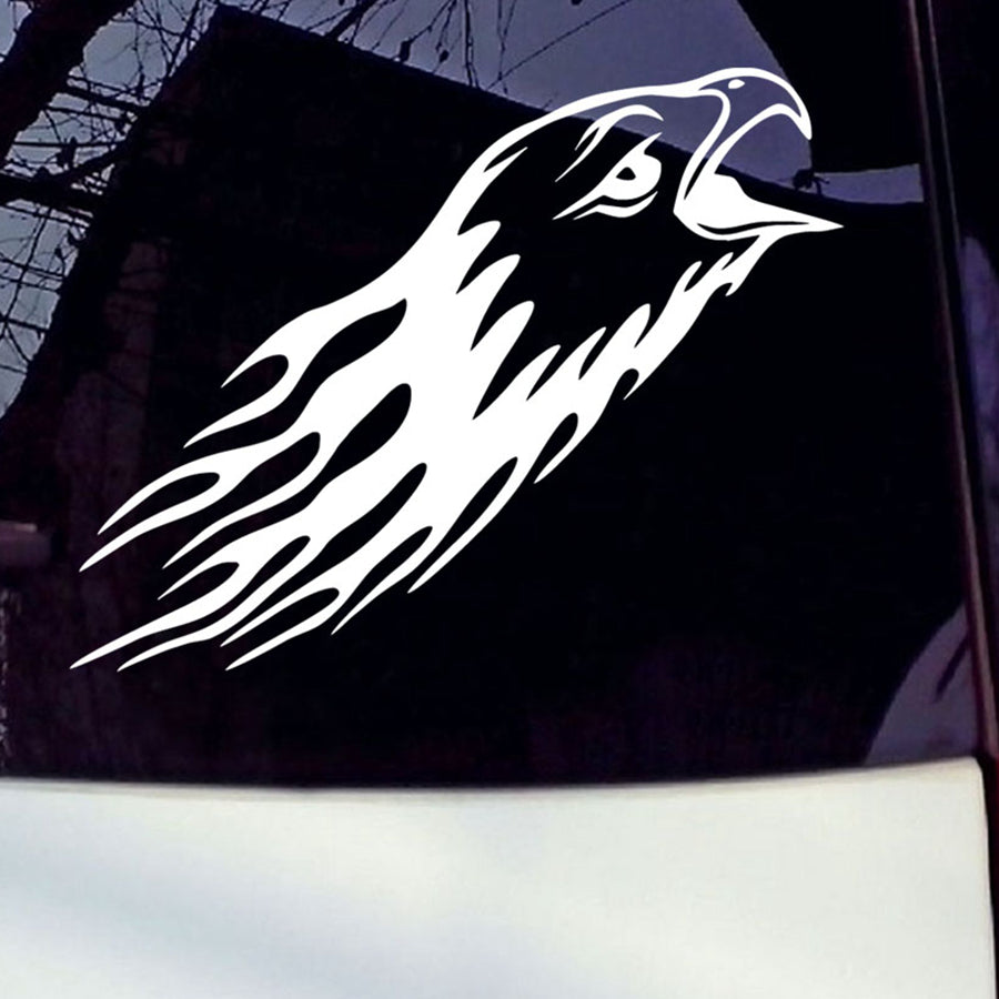 Flame Eagle Head Vinyl Car Decal Stickers For Auto Styling Car Decor , Waterproof Removable Cool car sticker Flame Eagle