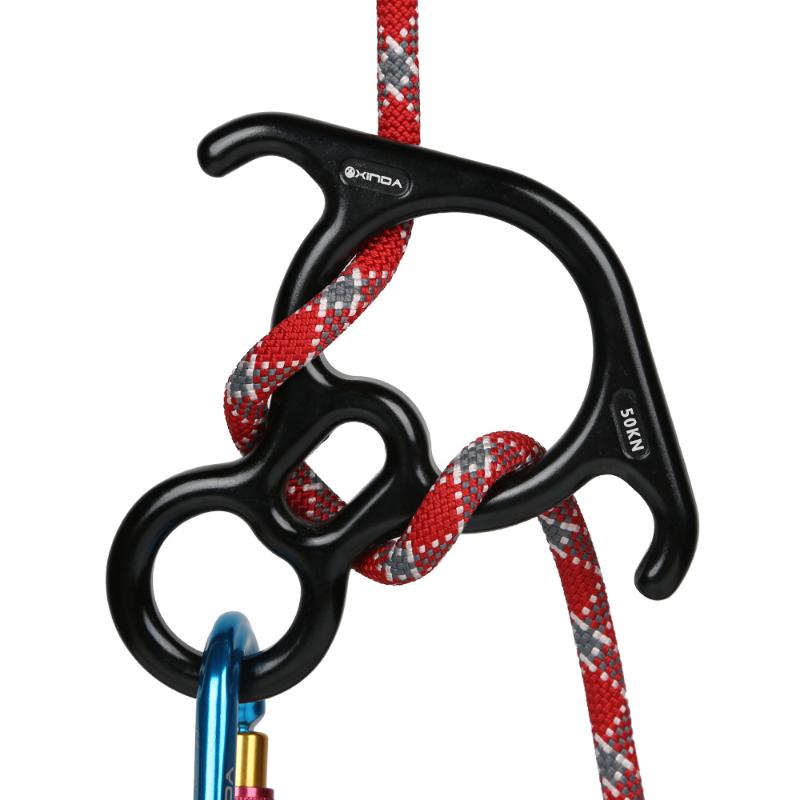 Rock Climbing Descender OX Horn 8 Descend Ring Downhill Eight With Bent-ear Rappelling Gear Belay Device Equipment 50NG Cords, Slings And We