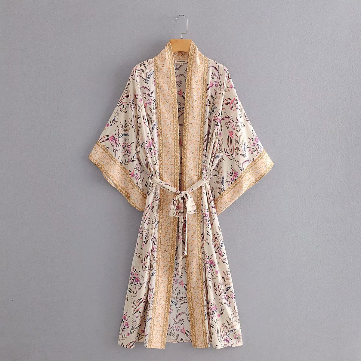 Women&#039;s Blouses & Shirts Women Floral Print Bohemian Long Kimono Cardigan Summer Sashes Boho Tops Batwing Sleeve Casual Beach Holi L03J