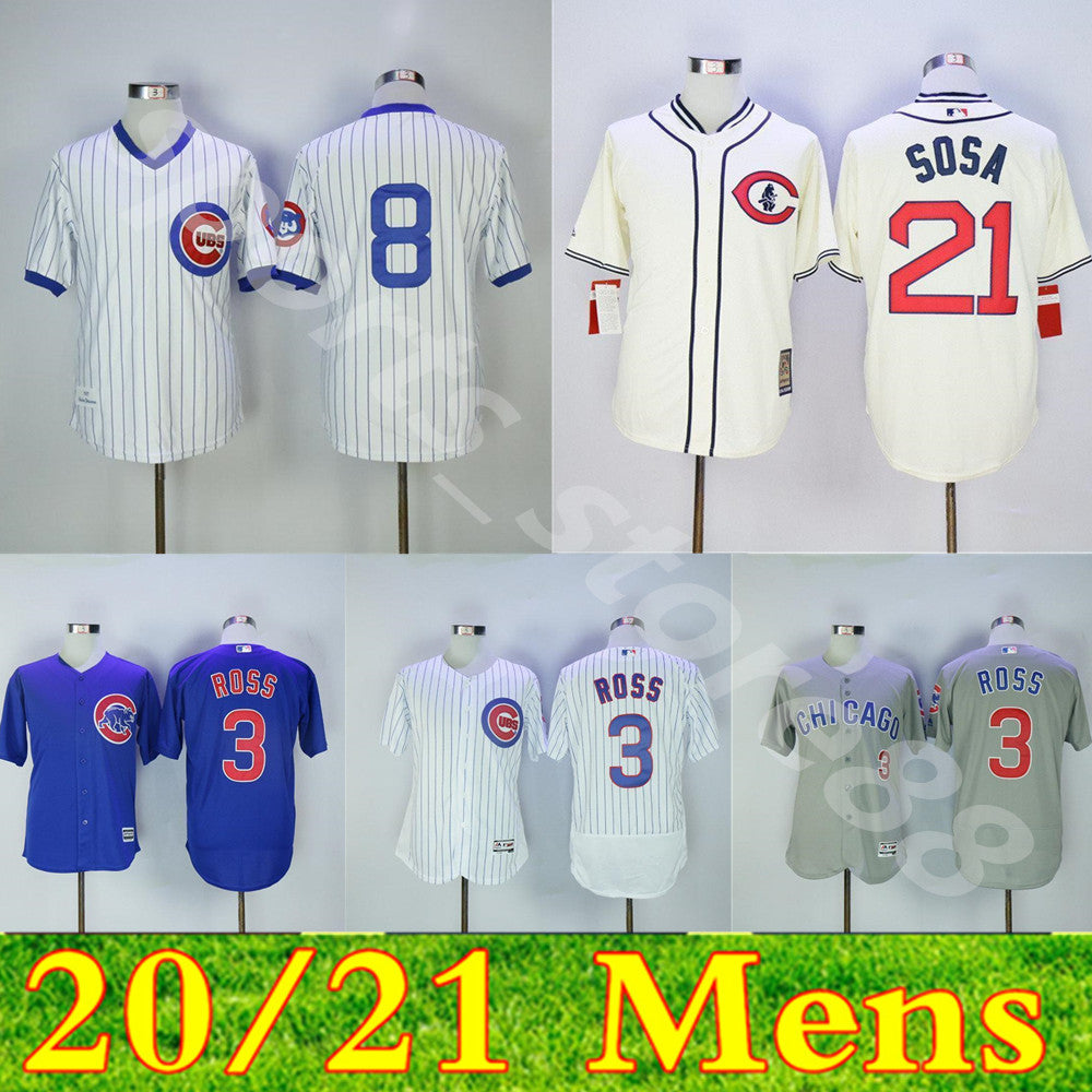 Custom Men Women kid 3 David Ross Jersey 8 Andre Dawson 21 Sammy Sosa All Stitched Pullover Retire Pinstripe Flexbase Cool Base jerseys