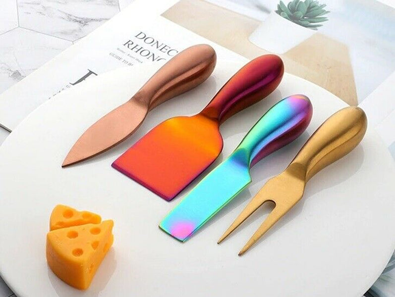 Multi Colors Cheese Knives Tool 4 Pcs-Set Kitchen Tools Cheese Cutlery Stainless Steel Slice Kitchen Party Supplies