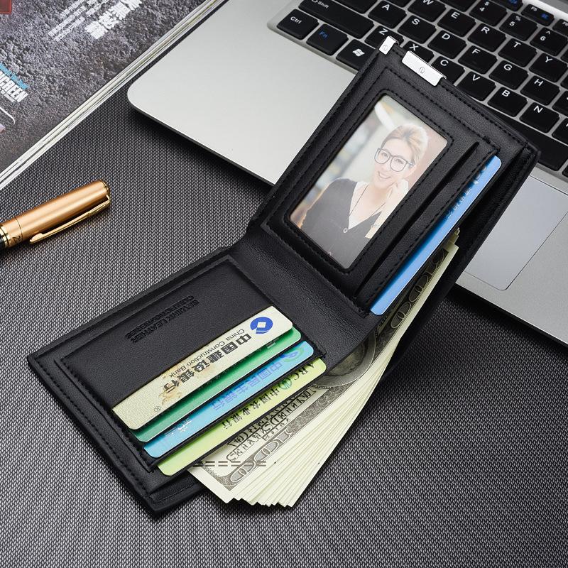 Wallets 2021 Selling Men&#039;s Short Wallet Iron Edge Korean Youth Horizontal Trend Card Pack Purse
