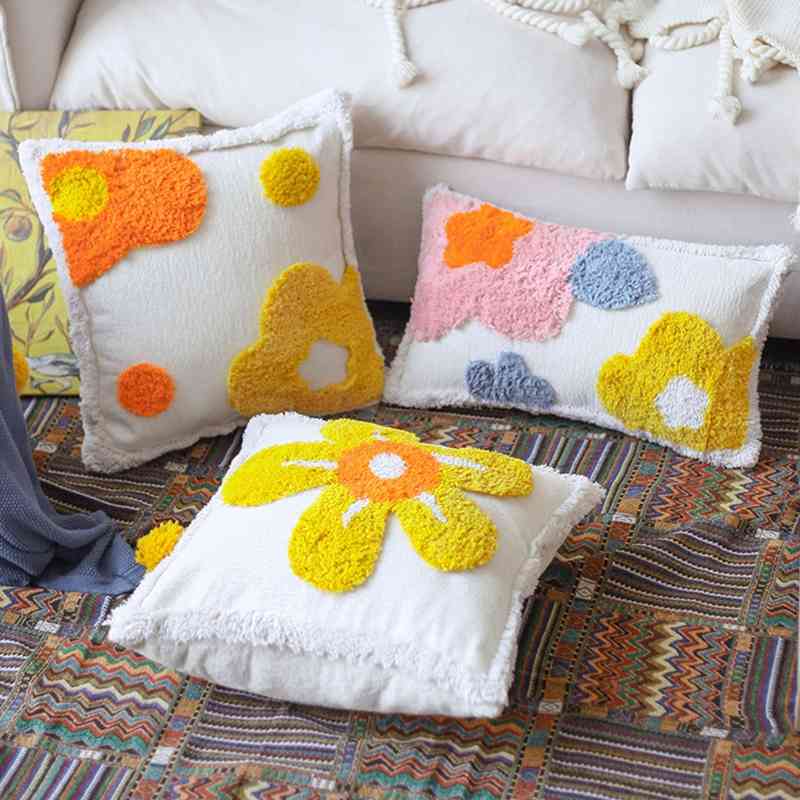 2021 New 45X45Cm Colorful flowers Blossomed Serum cushions Case Boho Decorative pillowcases