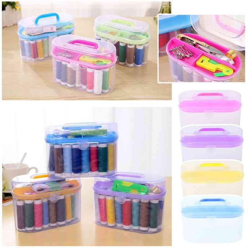 Sewing Kit Tool Storage Box Needle Wire Shear Organizer Container Sewing Accessories Portable Needles