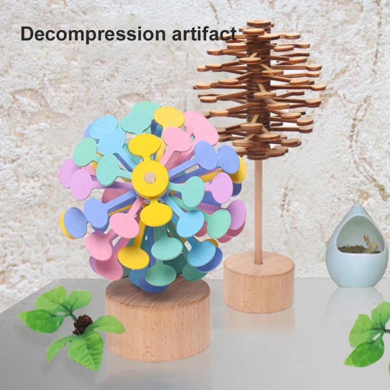 1PCS Spinning lollipop Creative art Deco office stress relief toy candy wooden magic wand