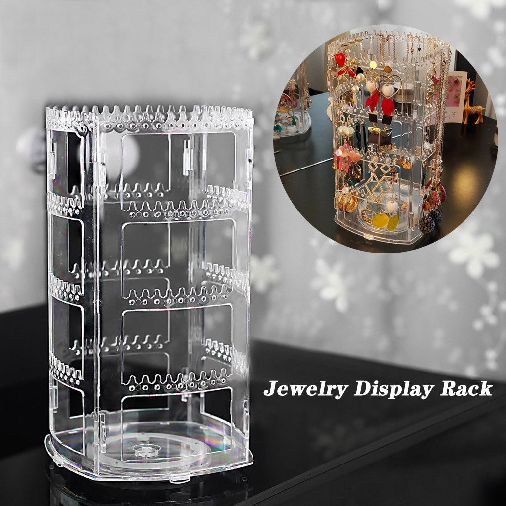 Makeup organizer earring and jewellery organizer 360 degrees of rotation 4 layers of jewellery display jewellery rack make-up organizer