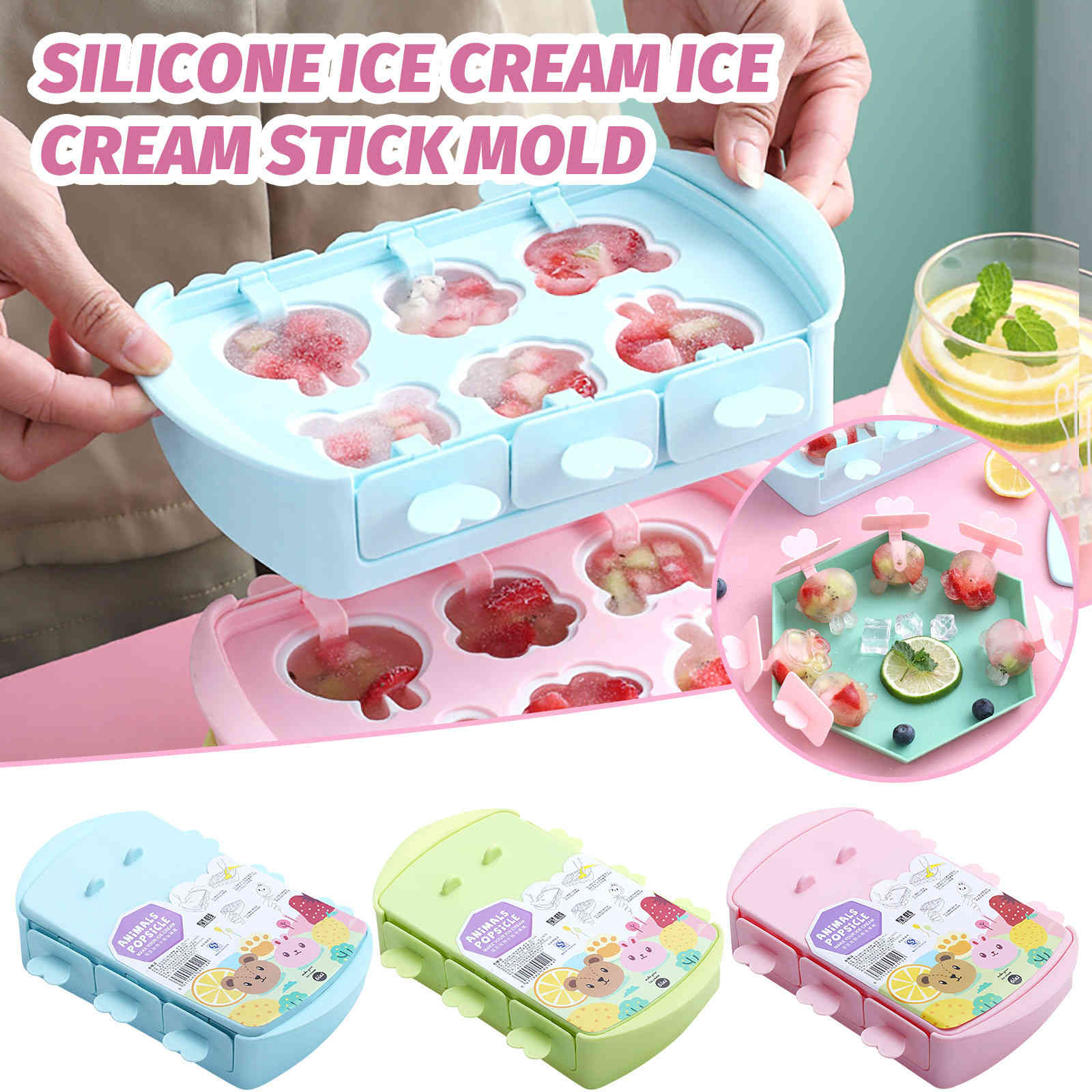 Diy home-made popsicle mold silicone cream form jelly ice ball maker baby food supplement popsicle stick kitchen tool