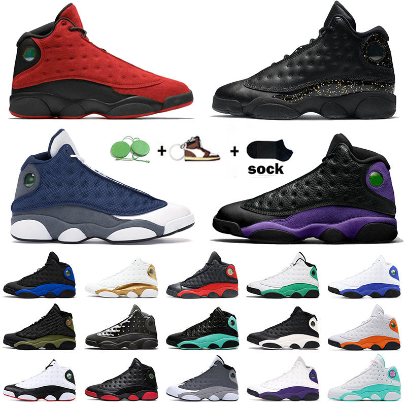 2021 Authentic Jumpman 13 13s Basketball Shoes for Men&#039;s Women&#039;s Court Purple Gold Glitter Reverse Bred Flint Lakers Island Men Women Spor