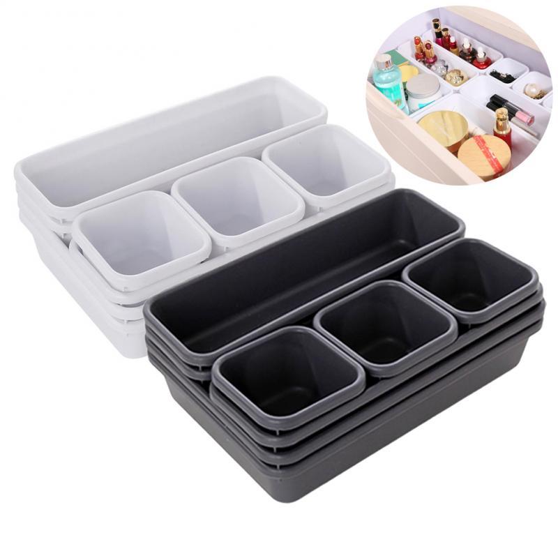 8PCS-Set Adjustable Drawer Organizer Box Trays Make Up Cosmetics Sundries Divider Holder Kitchen Bathroom Closet Jewellery Box