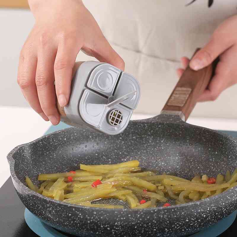 4In1 Seasoning Box Combination Four Compartments Kitchen Supplies Multi Spice Jar With Lid Storage Seasoning Box Kitchen Tool