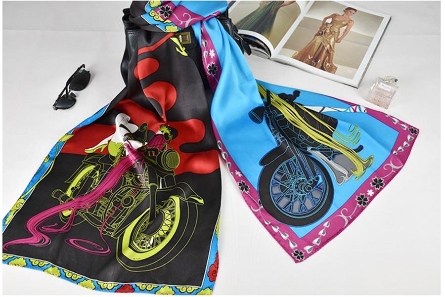 Silk crepe satin digital printing processing women&#039;s Scarves medium length scarf