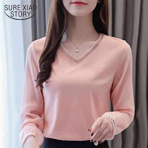 fashion womens tops and blouses chiffon shirt long sleeve clothes office shirts blusas 1658 50 210506