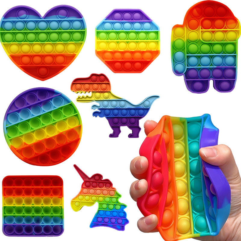 Gobang rat killing pioneer rainbow children&#039;s mental arithmetic silicone decompression puzzle toy push pop it gadget