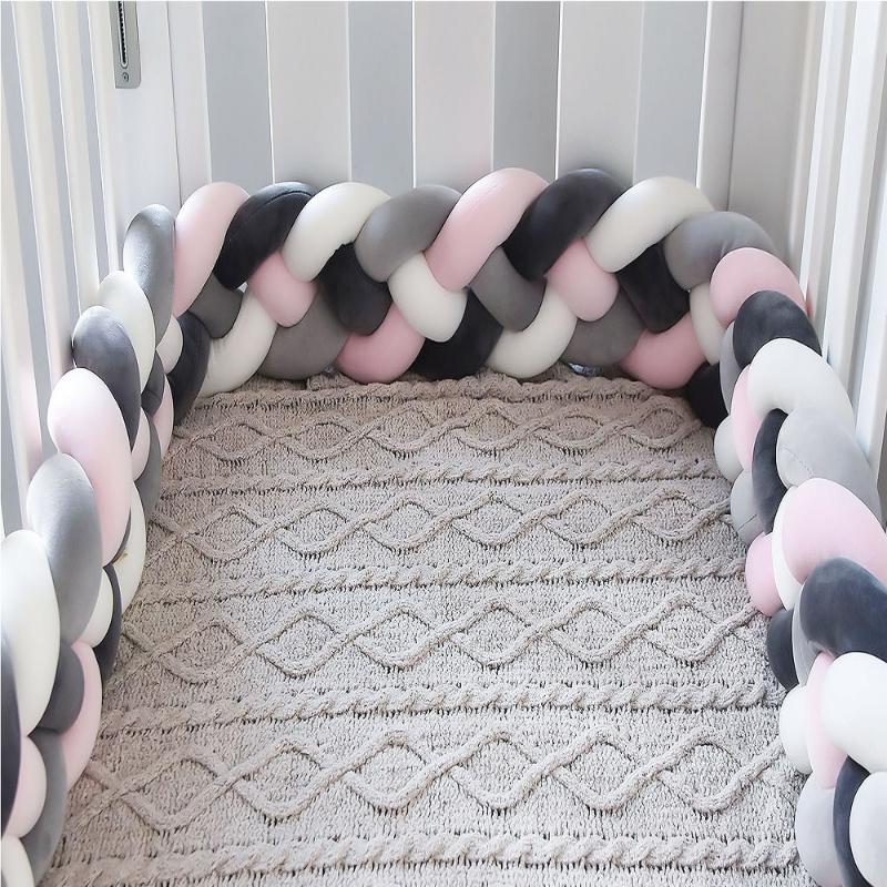 Bedding Sets 3M 4 Braided Baby Bumper Born Crib Pigtail Bed Cot Protector Cri Tour De Lit Tresse Room Decoration