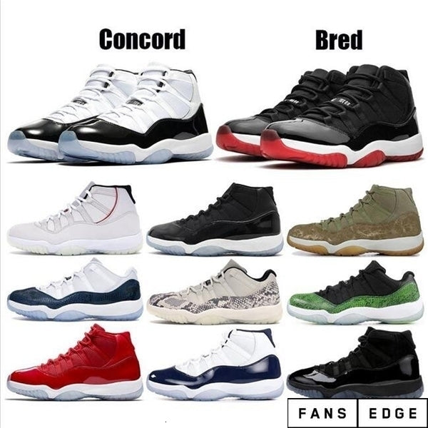 Hot Quality 11s 45 Platinum Tint Bred Men Basketball Shoes 11 Cap and Gown Low Snake Midnight Navy Designer SneakersK488