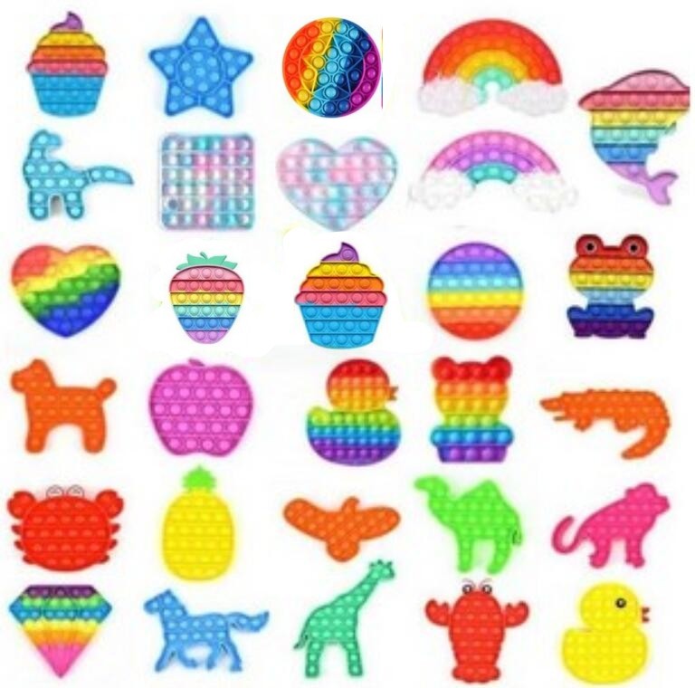 Push Bubble Sensory Fidget Toy Box Squishy Figet Stress Reliever Toy Adult Child Funny Anti Stress Reliver