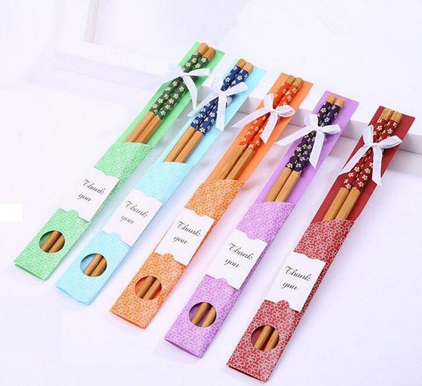 Festive Party Supplies gifts Bamboo Chopsticks Practical Chopstick Natural Woodiness Style Personalized Wedding Favors Giveaways Gift